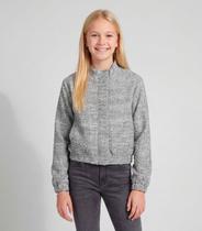 Jaqueta Casaco Juvenil Em Tweed Minty Preto Jaqueta Casaco Juvenil Em Tweed Minty Preto
