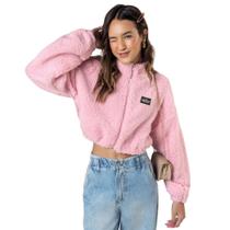 Jaqueta Casaco Juvenil Feminino Cropped Sherpa Pelúcia Teddy Menina Teen - Kamylus