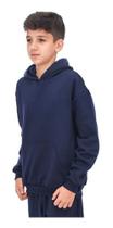 Jaqueta Casaco Moletom Canguru Infantil Com Capuz e Zíper Unissex