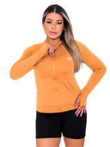 Jaqueta Casaco UV Com Ziper Proteção FPU50 Feminino Laranja