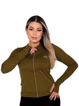 Jaqueta Casaco UV Com Ziper Proteção FPU50 Feminino Marrom