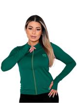 Jaqueta Casaco UV Com Ziper Proteção FPU50 Feminino Verde