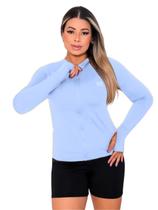 Jaqueta Casaco UV Proteção FPU50+ Com Zíper Feminino Azul Jaqueta Casaco UV Proteção FPU50+ Com Zíper Feminino Azul