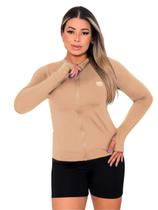 Jaqueta Casaco UV Proteção FPU50+ Com Zíper Feminino Bege Jaqueta Casaco UV Proteção FPU50+ Com Zíper Feminino Bege