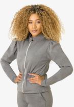 Jaqueta Casaquinho Moda Feminina Com Bolsos Manga Bufante