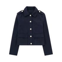 Jaqueta Casual Feminina Com Patches Nos Ombros, Estilo Europeu-Americano, Simples E Versátil Para O Jaqueta Casual Feminina Com Patches Nos Ombros, Estilo Europeu-Americano, Simples E Versátil Para O