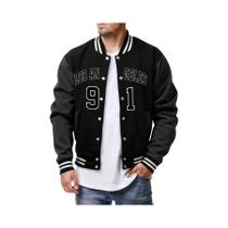 Jaqueta Casual Masculina De Moletom Solta Com Estampa De Letras E Número 91, Estilo Hip Hop Jaqueta Casual Masculina De Moletom Solta Com Estampa De Letras E Número 91, Estilo Hip Hop