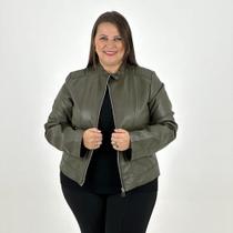 Jaqueta City Lady P.U Plus Size com Zíper Feminina