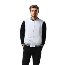 Jaqueta Colegial Moletom Masculina Lisa com Bolsos