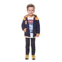 Jaqueta Com Capuz Infantil Menino Microfibra Azul Jaqueta Com Capuz Infantil Menino Microfibra Azul