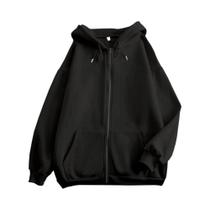 Jaqueta Com Capuz Masculina De Manga Comprida Com Zíper Oversized Streetwear Casual Solto Casaco