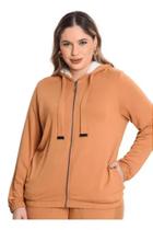 Jaqueta com Capuz Molecotton Viscose e Pelo Safira Secret Glam - Inverno Casual Jaqueta com Capuz Molecotton Viscose e Pelo Safira Secret Glam - Inverno Casual