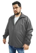 Jaqueta Com Forro Plus Size Extra Grande Casaco Corta vento Cinza Jaqueta Com Forro Plus Size Extra Grande Casaco Corta vento Cinza