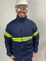 Jaqueta com Refletivo 2 bolsos laterais forrada com manta Grossa gramatura 80 Uniforme Operacional Sinalização Porto Cais