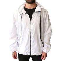 Jaqueta Corta Vento Casaco Masculino Branco Liso Capuz Inverno Jaqueta Corta Vento Casaco Masculino Branco Liso Capuz Inverno