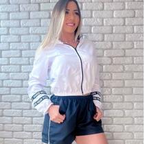 Jaqueta Corta Vento Com Capuz Moda Feminina Inverno