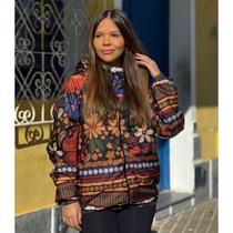 Jaqueta Corta Vento Estampada com Bolsos P ao G - Aquarela