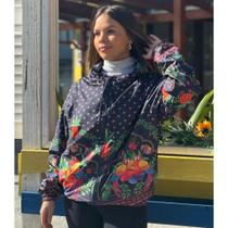 Jaqueta Corta Vento Estampada com Bolsos P ao G - Aquarela Preta