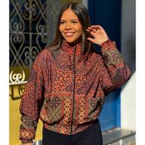 Jaqueta Corta Vento Estampada com Bolsos P ao G - Azul