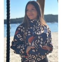 Jaqueta Corta Vento Estampada com Bolsos P ao G - Preto