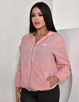Jaqueta corta vento feminina capuz zíper bolso ultra leve Jaqueta corta vento feminina capuz zíper bolso ultra leve