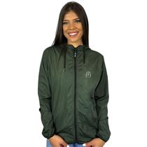 Jaqueta Corta Vento Feminino Verde Militar WSS Brasil Flower