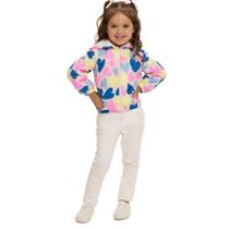 Jaqueta Corta Vento Infantil Menina Forrada Com Pelos Corações - By Gus Jaqueta Corta Vento Infantil Menina Forrada Com Pelos Corações - By Gus