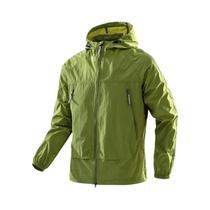 Jaqueta Corta-vento Masculina Com Capuz UPF50+, Ultraleve, Com Zíper, Bolsos, Punhos Elásticos, Para