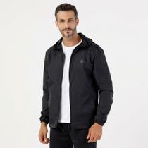 Jaqueta Corta Vento Masculina Open Shock com Capuz - Leve e Resistente - Preto