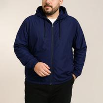 Jaqueta Corta Vento Masculina Plus Size G1 ao G4 Com Capuz Zíper Leve Resistente Vento e Chuva