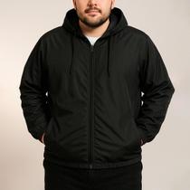 Jaqueta Corta Vento Masculina Plus Size G1 ao G4 Com Capuz Zíper Leve Resistente Vento e Chuva