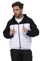 Jaqueta Corta Vento Masculino Com Capuz Liso Top - Branco