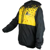 JAQUETA CORTA VENTO PEDALOKOS IMX SPORT TRIÂNGULOS INFANTIL - PRETO/AMARELO - 14 Anos