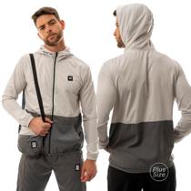 Jaqueta Corta Vento Sem Forro Masculina Com Capuz Resistente a Água Com Shoulder Bag Plus Size