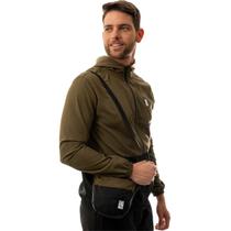 Jaqueta Corta Vento Sem Forro Masculina Com Capuz Resistente a Água Com Shoulder Bag Plus Size