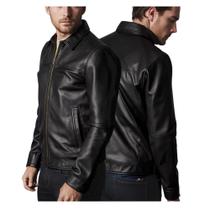 Jaqueta couro 100% legitimo basica tradicional blazer