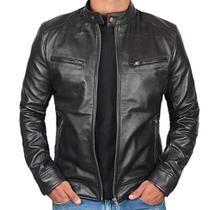 Jaqueta couro de LUXO masculina P forrada poliéster