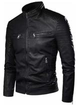 Jaqueta Couro Masculina Com Capuz Removível Resistente Top Tamanho G