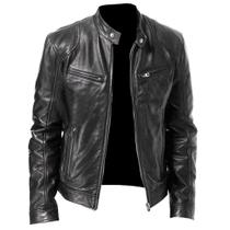 Jaqueta Couro masculina moderna resistente elegante EXG