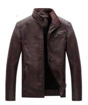 Jaqueta Couro masculina moderna resistente marrom
