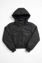 Jaqueta Cropped Feminina Revestida Capuz Removível Safira