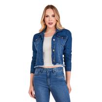 Jaqueta cropped lycra, cris jeans 3728