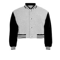 Jaqueta Cropped Moletom Feminina Colegial Lisa Básica