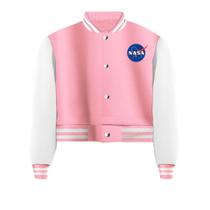 Jaqueta Cropped Moletom Nasa Feminina Colegial