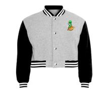 Jaqueta Cropped Moletom Saturno Et Feminina Colegial