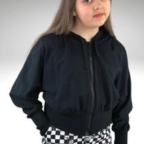 Jaqueta Cropped Teen/Adulto Pink Soda em Molecotton Felpado - Conforto e Estilo para o Inverno (Ref: 61283)