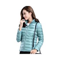 Jaqueta Curta Feminina Com Gola Alta, Leve, Resistente À Água, Empacotável, Parka Casual