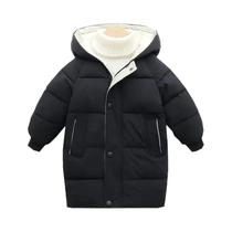 Jaqueta De Algodão Com Capuz Para Crianças De 3 a 10 Anos, Inverno, Espessa, Quente, Comprimento