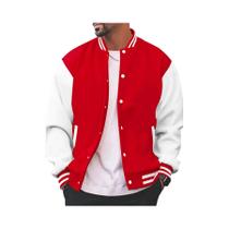 Jaqueta De Baseball Unissex Multicolorida Para Outono E Inverno Com Botões Jaqueta De Baseball Unissex Multicolorida Para Outono E Inverno Com Botões