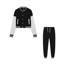 Jaqueta de Beisebol Feminina 2024 - Conjunto de Duas Peças com Fechamento Simples